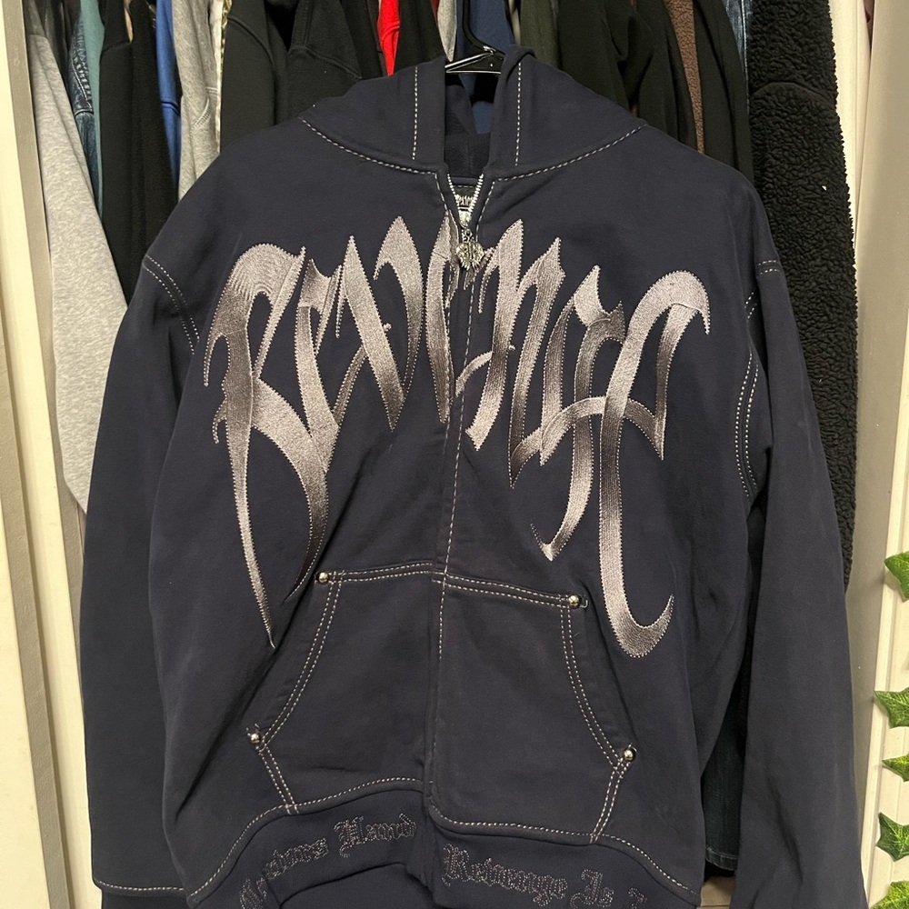 Revenge Clothing Black and Silver zip up